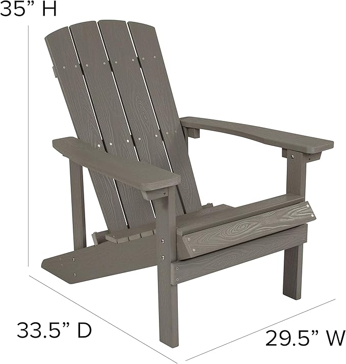EMMA + OLIVER Campfire Set - Two Gray Poly Resin Adirondack Chairs - 29" Star and Moon Fire Pit with Mesh Cover - Weather Resistant - Wood Burning Fire Pit