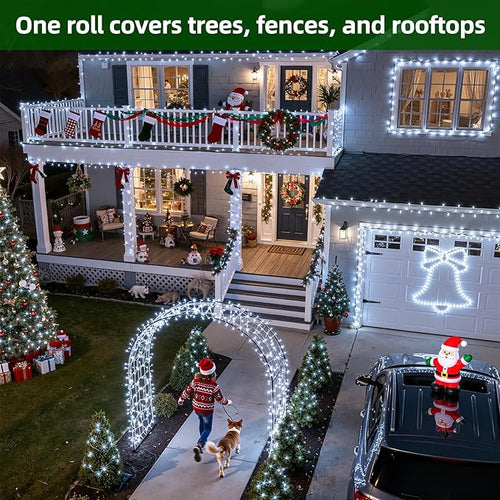 1500 LED 470FT Christmas Lights Outdoor,12 Lighting Modes Christmas String Lights with Timer, Dimmable Cool White LED String Light Waterproof for Outside Yard Tree Patio Xmas Party Holiday Decorations