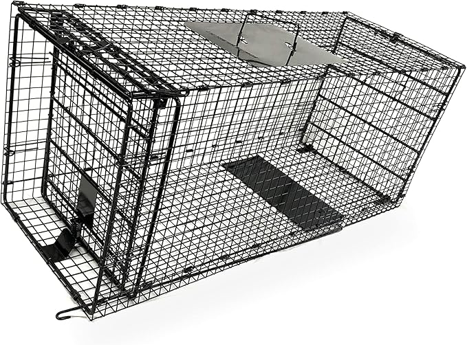 Humane Way Folding 42 Inch Live Humane Animal Trap - Safe Traps for All Animals - Dogs, Raccoons, Cats, Groundhogs, Opossums, Coyote, Bobcat - 42"x16"x18"