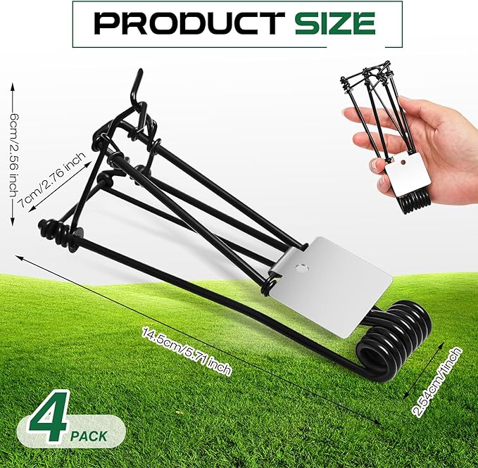 Qualirey 4 Pcs Outdoor Gopher Trap Easy Set Mole Trap Weather Resistant Gopher Killer Vole Killer for Lawn Garden Farm (Black)