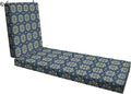 Honeycomb Outdoor Essentials Chaise Lounge, 21 x 70, Medina Medallion Blue Chair Cushion for Patio Furniture