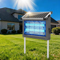 Solar Bug Zapper Outdoor, Mosquito Zapper Waterproof Electric Fly Zapper Rechargeable Mosquito Killer Lamp with 10W Solar Panel, 4500V Cordless Fly Trap for Backyard, Patio, Garden, RV, Camping