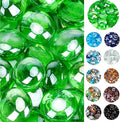 onlyfire Flat Fire Glass Beads for Propane Fire Pit, 1/2 Inch Reflective Firepit Glass Rocks 10 Pounds Flat Marbles for Gas Fireplace and Fire Pit Table, Emerald Green