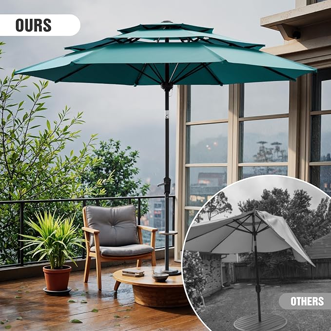 Patio Umbrellas, Pool Umbrella, Outdoor Umbrella with Push Button Tilt/Crank, Deck Umbrellas, Market Umbrela Table for Backyard, Deck, Garden, Pool