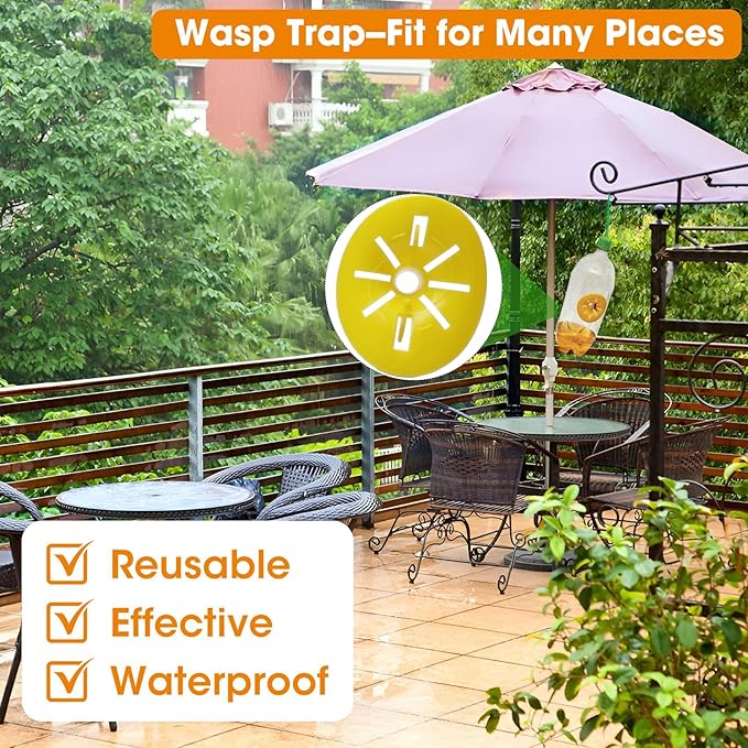 wasp Traps Outdoor Hanging 10Pack,Simple DIY Hornet Trap, Reusable Yellow Jacket Trap