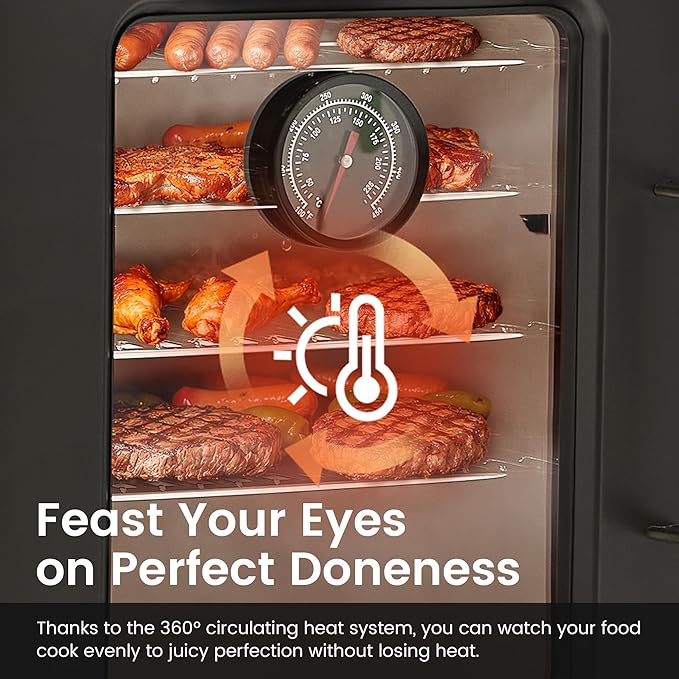 Large Vertical Propane Smoker with Cover & 4 Cooking Grates, Large Cooking Space, Heavy Duty & Weather-Resistant for Outdoor,Smoke Ribs,Brisket,Chicken