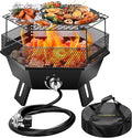 VIVOHOME Portable 58,000 BTU Propane Fire Pit with Grill, 20-Inch Smokeless Outdoor Design with Carry Bag, Tank Holder, Ideal for Patio, Backyard, Camping, Tailgating, Deck, RV