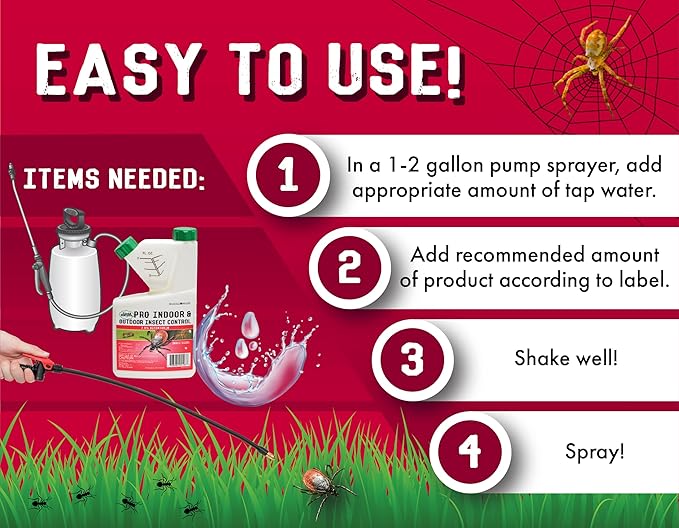 7.9% Bifenthrin Insecticide - 16 Ounces - (Compare to Leading Brands) – Professional Insect Control - Kills on Contact - Fire Ants, Ticks & More