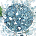 Fire Glass for Propane Fire Pit, 1/4 Inch High Reflective Fireplace Glass Rocks for Fire Pit Table, 10 lbs Fire Pit Glass Rocks for Outdoor Fire Table and Landscaping, Aqua Blue