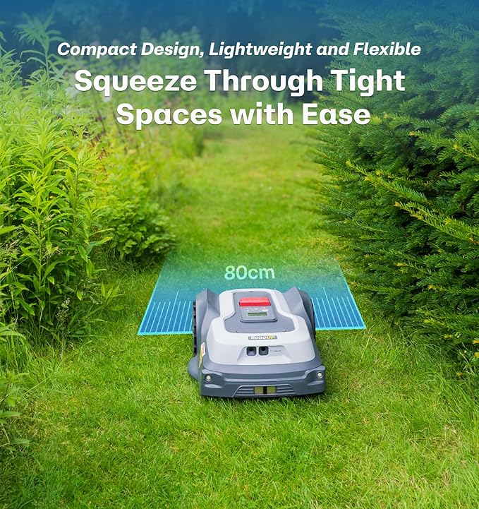 T1200Pro Wire-free Robot Lawn Mower with 24 Replacement Blades, Automatic Robot Mower for 0.37 Acre, RTK+Vision, AI Obstacle Avoidance, Adjustable Cutting Height Multi-Zone Mowing Robotic Mower