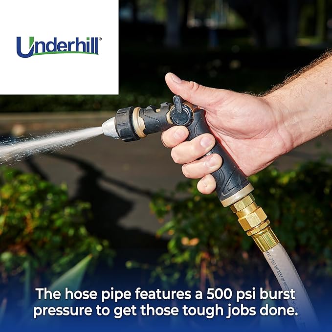 Underhill Proline Gold Series Commercial Garden Water Hose 75 ft, Lightweight, Heavy-Duty, Flexible, Kink Free, Industrial, 500 psi, H75-075PR0-G 3/4" x 75', Gold