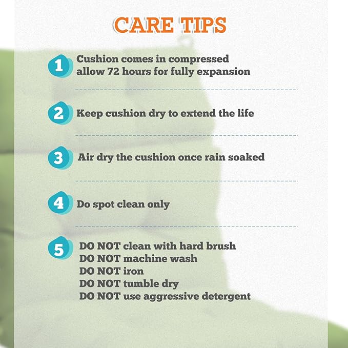 EAGLE PEAK Tufted Outdoor/Indoor High Back Patio Chair Cushions, Set of 2, Green