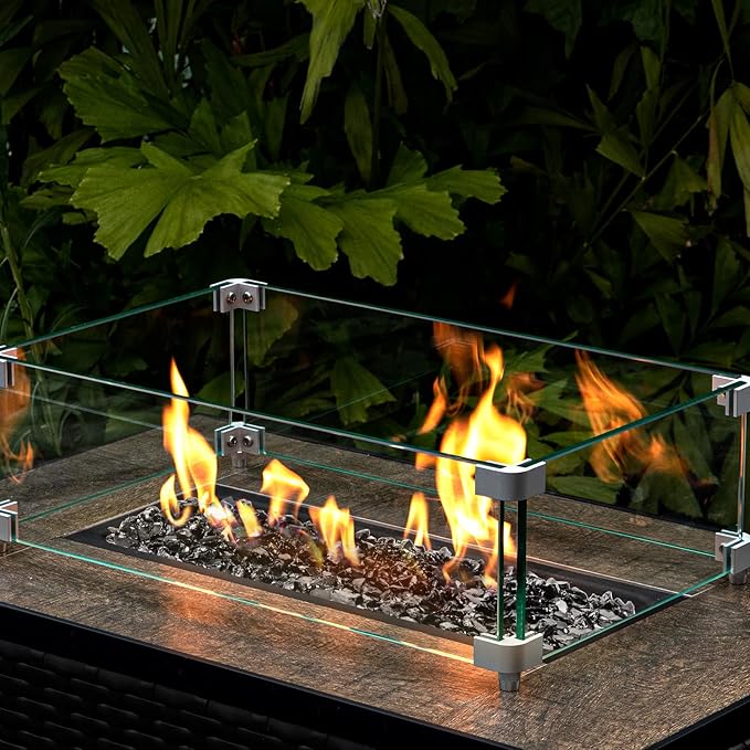 GASPRO 10 lbs Fire Glass for Propane Fire Pit, 1/2-Inch Decorative Firepit Glass Rock for Gas Fireplace