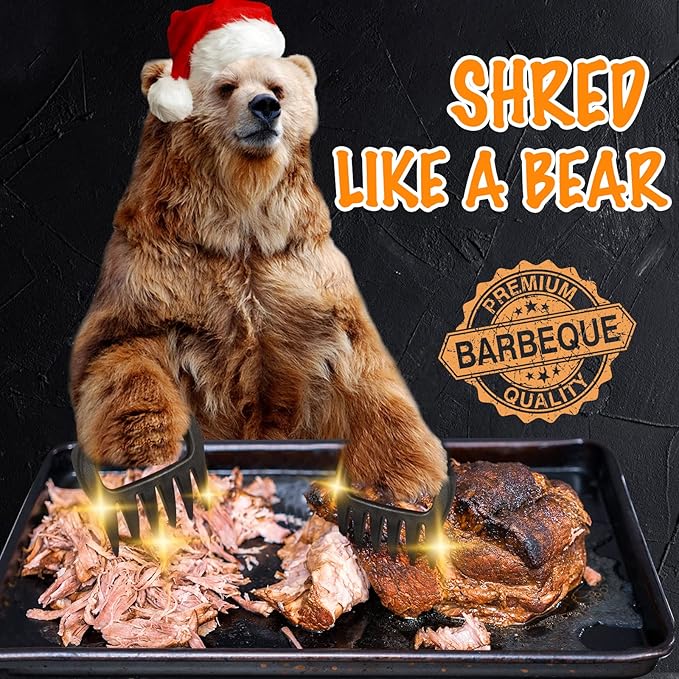 Stocking Stuffers for Men, Meat Claws for Shredding, Solid Heavy Duty Chicken Shredder Tool Bear Claws - Funny Smoker Accessories for BBQ Grilling Christmas Gifts for Dad - One Pair