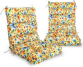 EAGLE PEAK Tufted Outdoor/Indoor High Back Patio Chair Cushions, Set of 2, 46'' x 22'', Floral