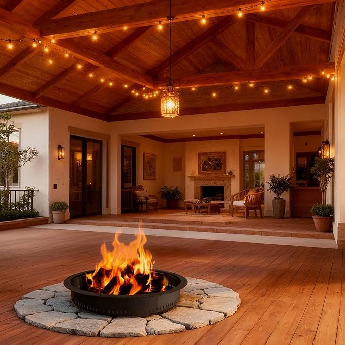 Smokeless Fire Pit Ring Insert - 36 Inch Outdoor Fire Pit Liner with Airflow Design for Efficient Burning, Durable Steel Construction, for Outdoor Camping