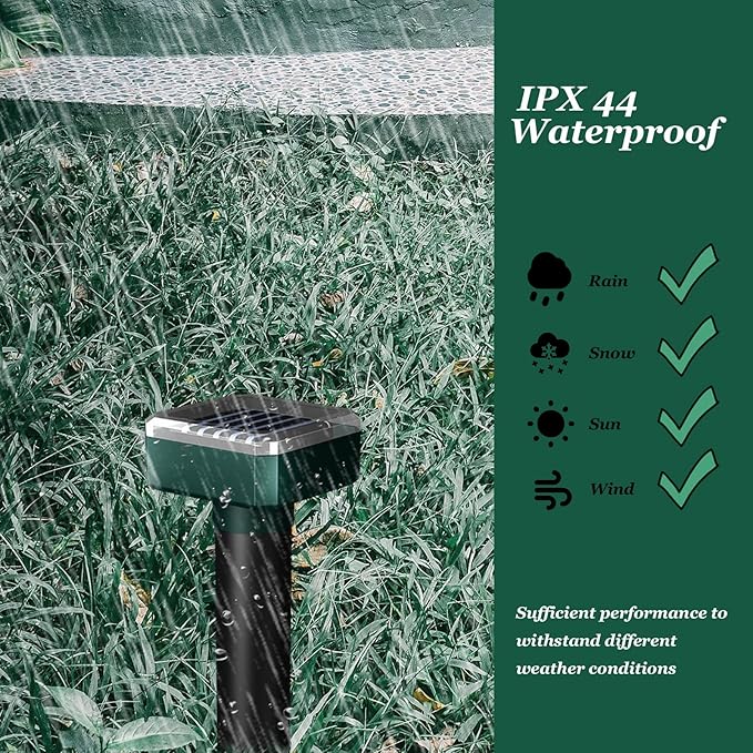 Snake Repellent for Yard 4PCS,Deer Repellent Devices for Plants/Garden,Solar-Powered Deer & Rabbit Repellent Outdoor,Deer Deterrent Devices Outdoor,Sonic,Electronic and Waterproof
