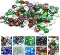 GasSaf Blended Fire Glass Beads for Outdoor Fire Pit, Fireplace, Replaces Existing Gas Logs & Lava Rocks, 3/4 Inch Glass(10 Pound)(Green, Amber, Crystal Clear Luster)