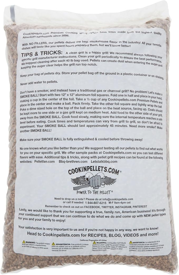 CookinPellets 40-Pound Longhorn Blend Premium Natural Grill Smoker Smoking Mesquite/Cherry/Maple Hardwood Wood Pellets, (2 Pack)