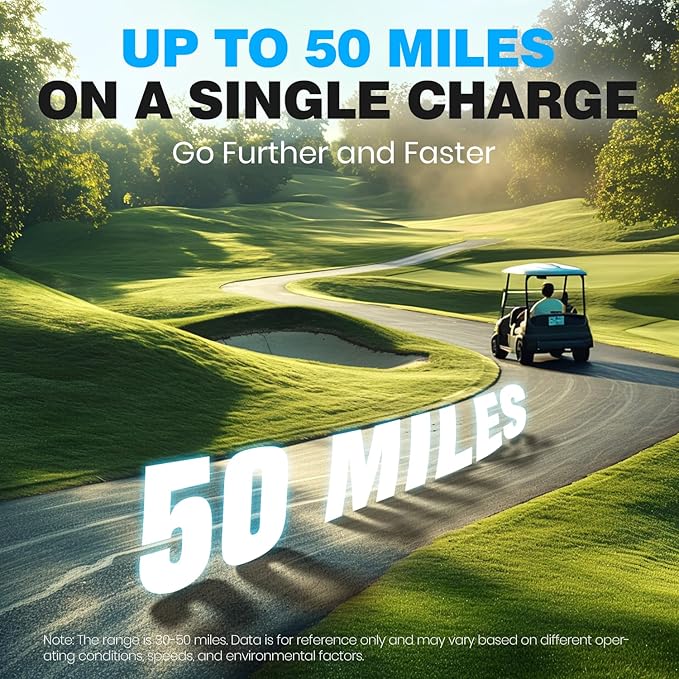 VATRER POWER 48V 105Ah Lithium Golf Cart Battery, Built-in Smart 200A BMS, with Touch Monitor & Mobile APP, 4000+ Cycles Rechargeable LiFePO4 Battery, Max 10.24kW Power Output, Perfect for Golf Carts