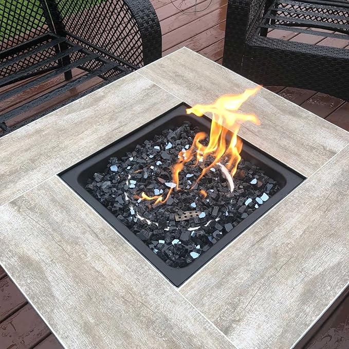 GRISUN Onyx Black Fire Glass for Fire Pit, 20 Pounds 1/2 Inch High Luster Reflective Tempered Glass Rocks for Natural or Propane Fireplace, Safe for Outdoors and Indoors Firepit Glass