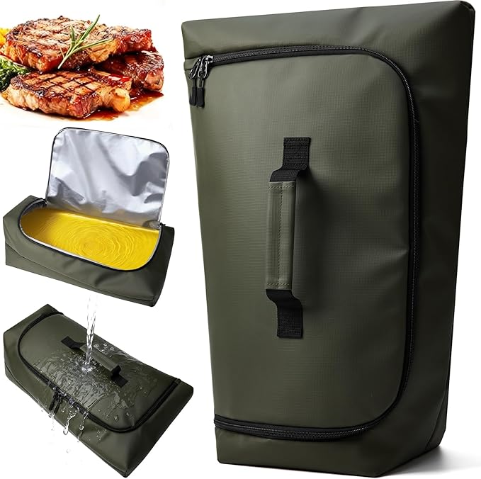 BBQ Blanket for Resting Meat, Leak-Proof Insulated Meat Resting Bag, 270°Top Opening for Large Briskets, Turkey, Washable Smoker Accessories Gift for Men, Christmas Stocking Stuffers for BBQ Lovers