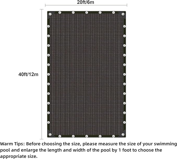 20x40 FT Pool Leaf Net Cover for Inground Pools or Above Ground Pools, Rectangle Mesh Pool Cover Swimming Pool Closing Kit, Multi-Function Sun Shade Carpet Outdoor for Pool, Patio, Garden, Yard