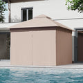 LAUSAINT HOME Gazebo Privacy Curtain 10'x10' with Zipper and 4-Panels Side Wall Universal Replacement for Backyard, Garden, Lawn, Khaki