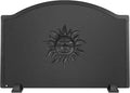 Iron Fireback with Feet - 25in Sun Fireplace Heat Reflector, Heat-Resistant Material with Decorative Design for Wall Protection