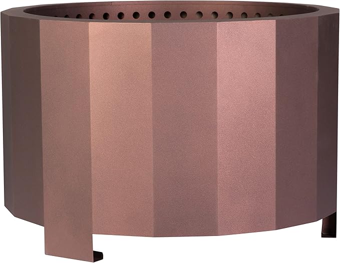 Flash Furniture Titus Commercial Grade Wood Burning Smokeless Outdoor Firepit - Bronze Finish - 27 inches - Portable - Waterproof Cover