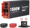 1500 Watt Pure Sine Wave Power Inverter DC 12V to 120V AC, with 2 AC,18W USB, and 30W Type-C Charging Ports, Car Solar Power Inverters with LCD Display for Home RV Truck, Surge 3000W(1500W-12V)