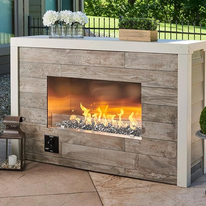 Mesida 1/4 Inch Black Reflective Fire Glass for Propane Fire Pit – 10 lb Tempered Fireplace Glass Rocks for Fire Pit Table, Gas Fireplaces, Fire Bowls & Outdoor Landscape Decor