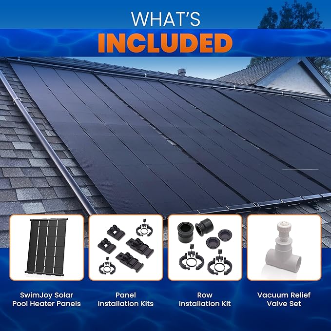 Industrial Grade Solar Pool Heater DIY Kit - Superior High-Wind Strapless Mounting System & Maximum Freeze Resistance (10-4'x12.5' / 500 Square Feet)