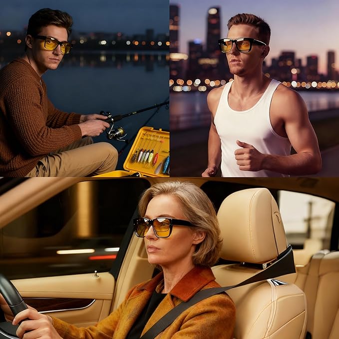 ANDWOOD Fit Over Glasses Polarized Sunglasses for Women Men Oversized Square Shades UV400 Protection