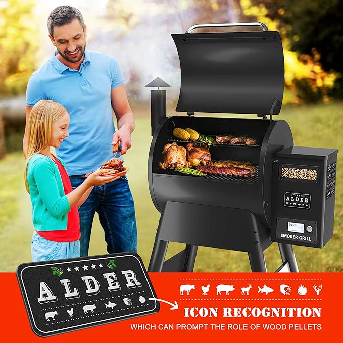 Wood Pellets for Smoker - Magnet Labels, Accessories for Pellet Smoker Grill, Metal Material, Frosted Design, Perfect Match, 9 Pack