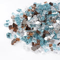 GASPRO 10 lbs Fire Glass for Propane Fire Pit, 1/2-Inch Reflective Fireplace Glass Rocks for Fire Pit Table, Light Blue Copper White