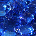 Reflective Fire Pit Glass Cubes - Professional Grade Fire Glass for Fire Pit - 1" Firepit Glass Rock - Glass Stones - Gas & Propane Fire Pit & Fireplace Glass (50 Pound, Light Blue