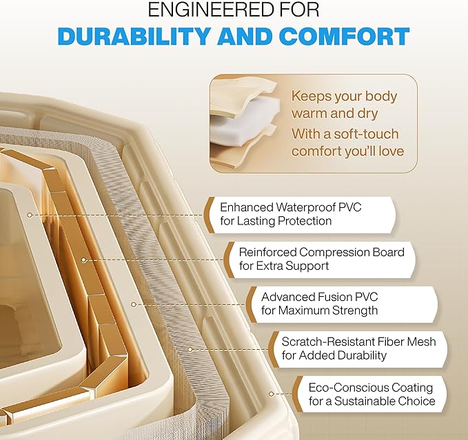 Zennest Foldable Portable Bathtub for Adults – 2-in-1 Hot & Cold Plunge, 185-Gal Large Capacity Oval Collapsible Bathtub Adult - 6-layer Insulated Portable Soaking tub - Space-saving Design