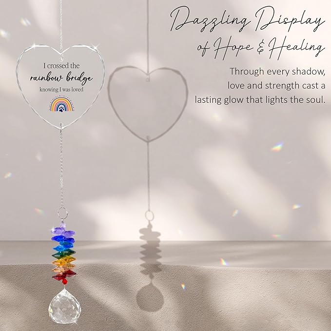 GIFTELIX Christmas Ornaments Cats Sympathy Suncatcher - Dog Cat Loss Sympathy Gift - Rainbow Crystal Prism - Bereavement Keepsake - Pet Lover Gift - Cat Memorial Gifts for Loss