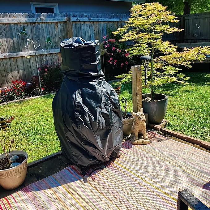 SIRUITON Patio Chiminea Cover - Durable, Weather-Proof Chiminea Fire Pit Cover , Heavy Duty 600D Oxford Water-Resistant chiminea outdoor fireplace Covers