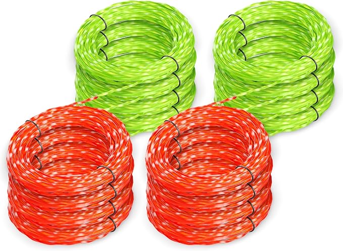 YWTESCH 8 Pack AL2420PD 0.095’’ Replacement Twisted Trimmer Lines Compatible with All EGO 15-Inch String Trimmers, 112 FT Dual Color Pre-Cut Heavy Duty Weed Wacker String for EGO Line Trimmers