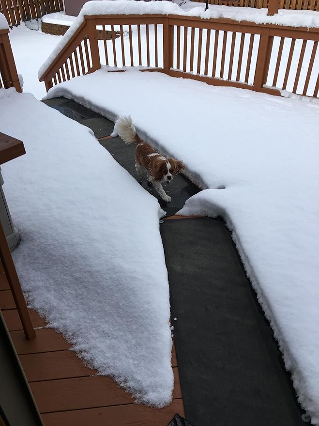 HeatTrak Heated Snow Melting Mats - Heated Outdoor Mats for Walkways - Electric Snow Melting Mats for Decks and Sidewalks - Trusted No-Slip Snow and Ice Melt Heated Sidewalk Mat (30” x 30")