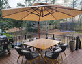 PURPLE LEAF 13ft Patio Umbrella Outdoor Round Umbrellas Large Cantilever Umbrella Windproof Offset Umbrellas Heavy Duty Sun Umbrella for Garden Deck Pool Patio, Beige