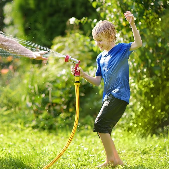 Short Lead-in Yellow Garden Hose 3/4 in. x 5 ft.-Kink Free, Leakproof, Flexible -Heavy Duty Durable Lightweight Water Pipe for Commercial Use, Lawn Care & Equipment Connection -Male to Female Fittings