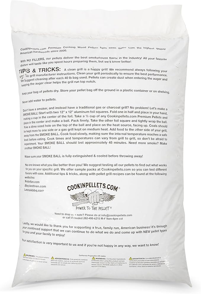 CookinPellets 40 Lb Perfect Mix Hickory, Cherry, Hard Maple, Apple Wood Pellets Bundle with CookinPellets Premium Hickory Grill Smoker Smoking Wood Pellets, 40 Pound Bag