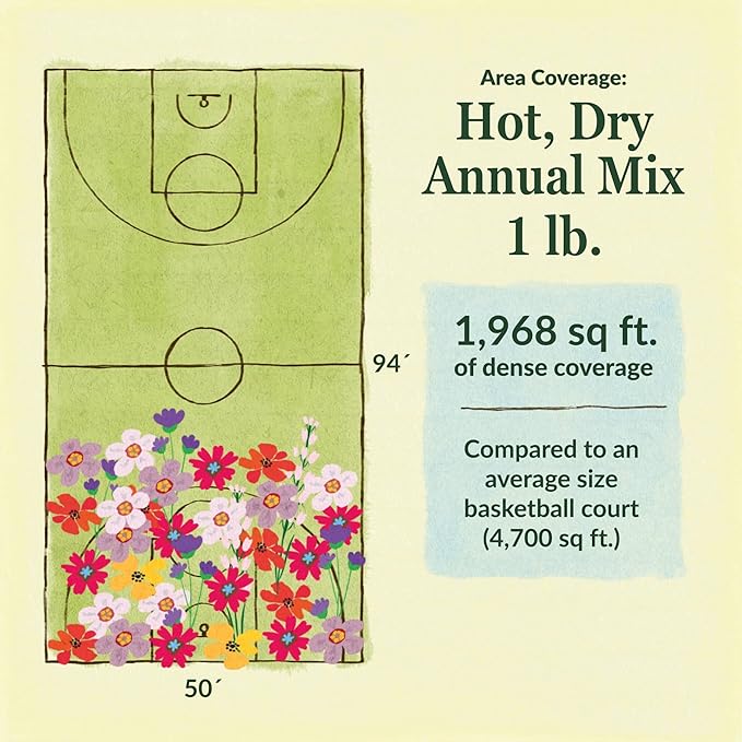 Ferry-Morse Hot, Dry Annual Mix Bulk Wildflower Seeds, 1lb