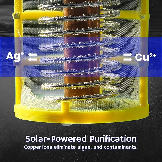 Airthereal S6 Square Solar Pool Ionizer - Keeps Pool Water Crystal Clear, 85% Less Chlorine Usage, Water Purifier Ionizer Purify up to 35,000 Gal of Water for Fresh, Salt Water Pools and Spas, 2-Pack