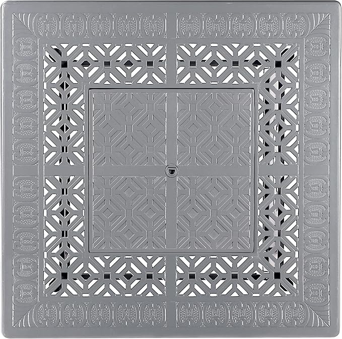 Square 42 in. x 42 in. Aluminum Propane Fire Pit Table with Glass Beads, Two Covers, Lid, 57,000 BTUs in White Finish