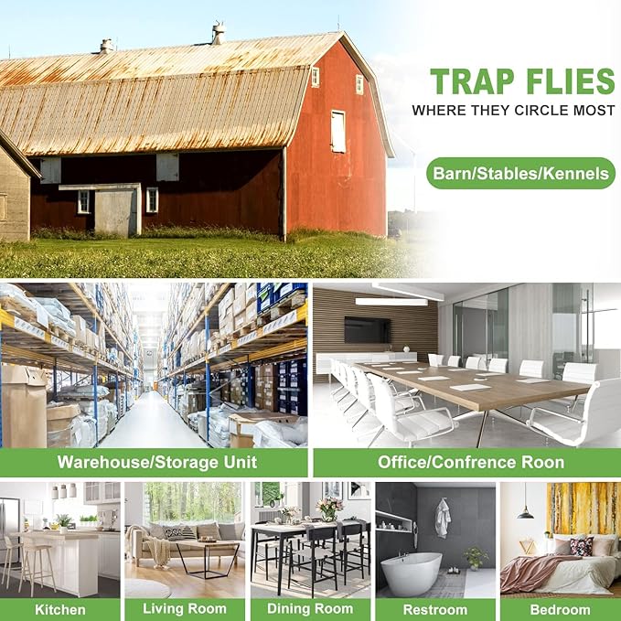 150 Pack Window Fly Trap, Fruit Fly Traps Indoors, Fly Paper Sticky Strips, Fly Traps for Indoors Clear