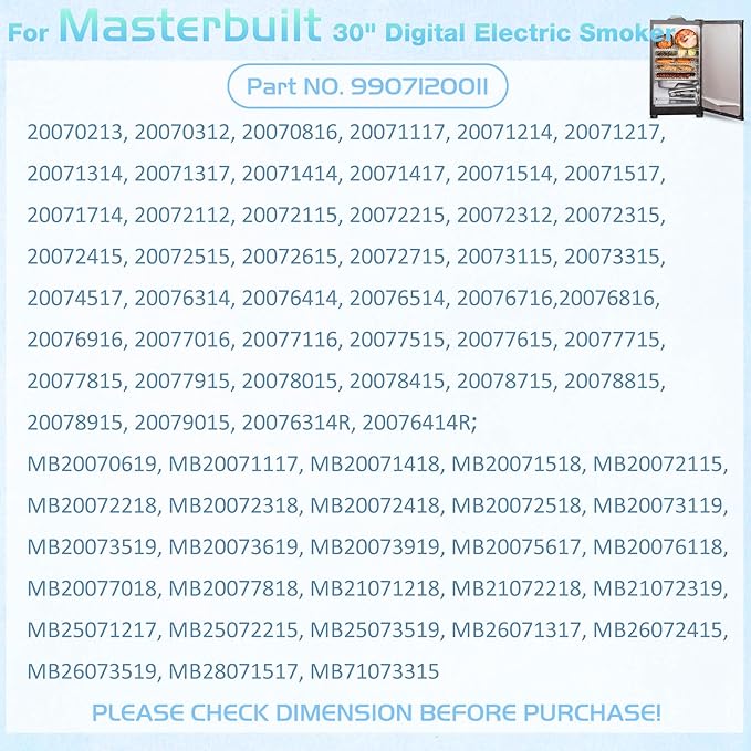800W Heating Element for Masterbuilt Electric Smoker Replacement Part 30" Digital Grill 9907120011 20071117 MB20071117 MB20073519